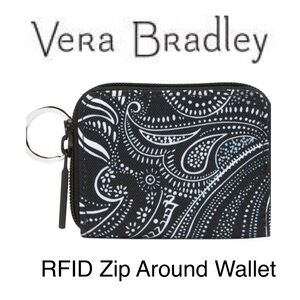 🖤 NEW Vera Bradley Lighten Up RFID
Petite Zip-Around Wallet - Stellar Paisley